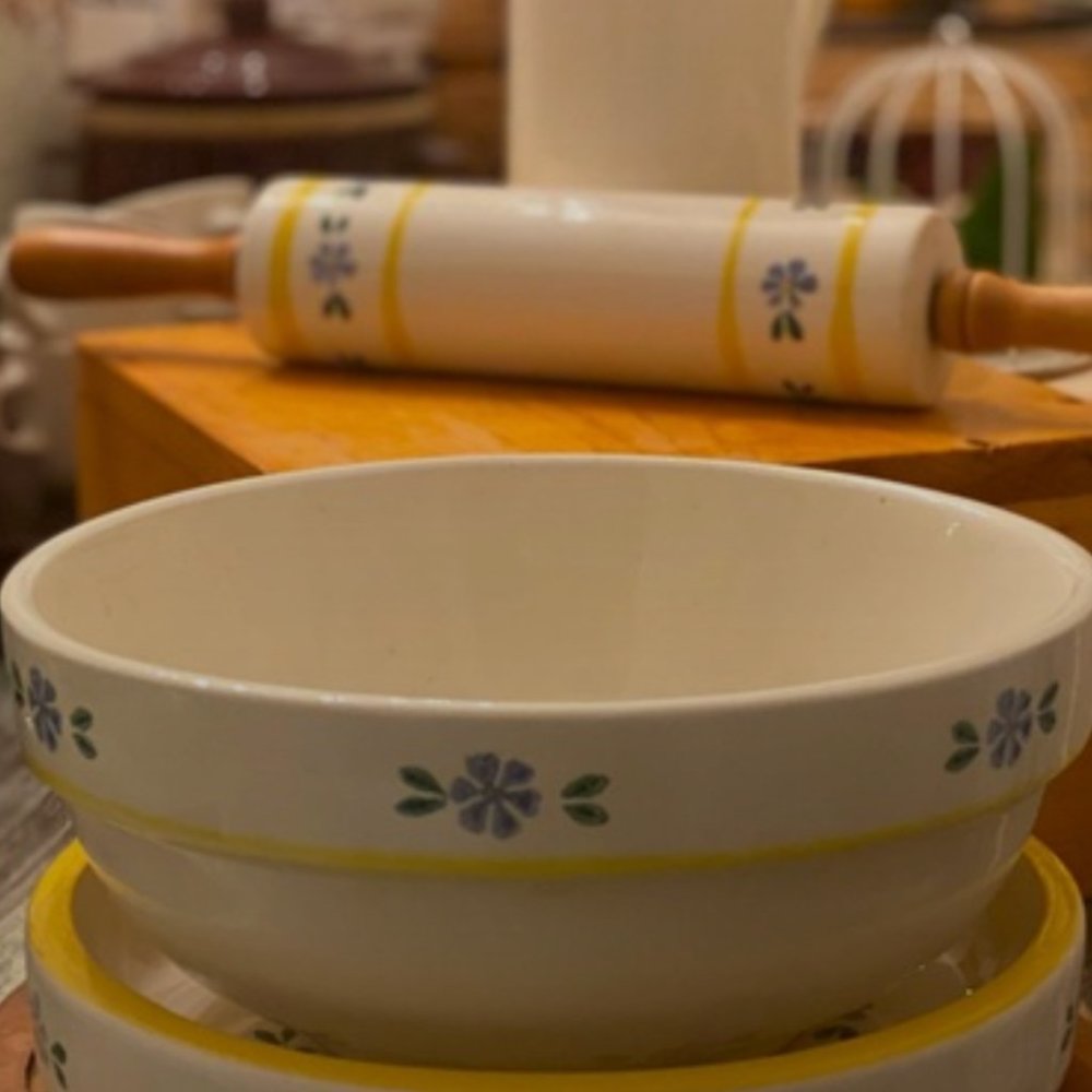 Crock Shop Santa Ana California ceramic bowl vtg excellent